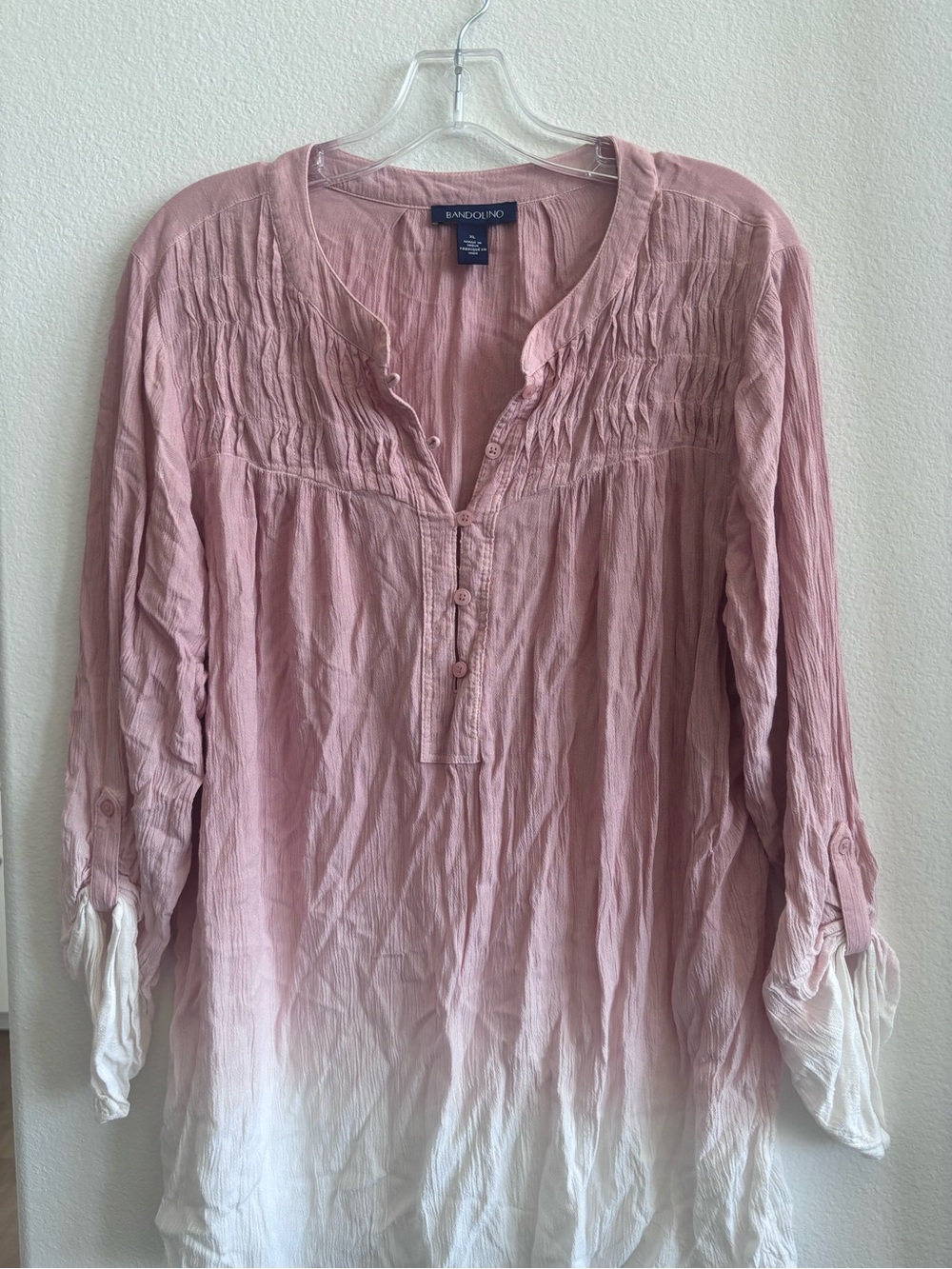 Bandolino Mauve to White Ombre Gauze Tunic